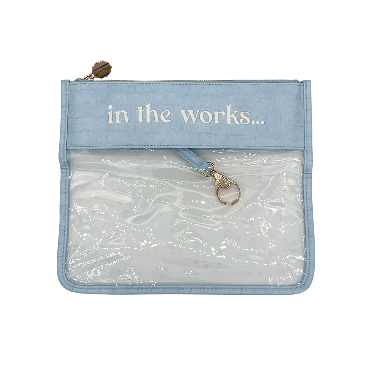 Tiny In the Works Project Bag - Baby Blue Croc