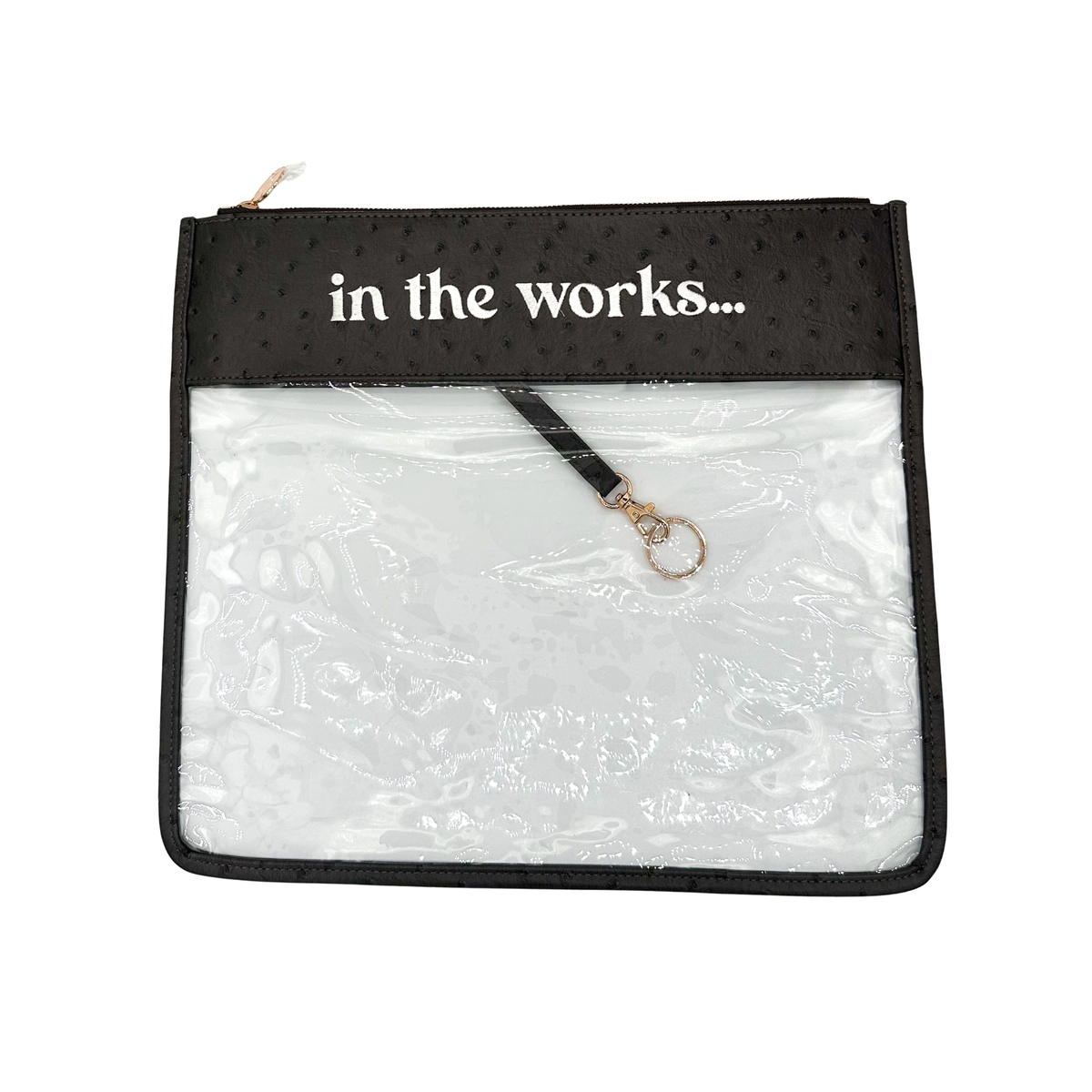 In the Works Project Bag - Chocolate Brown Ostrich
