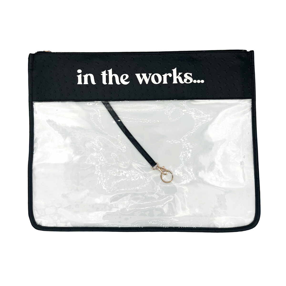 Extra Large In the Works Project Bag - Black Ostrich