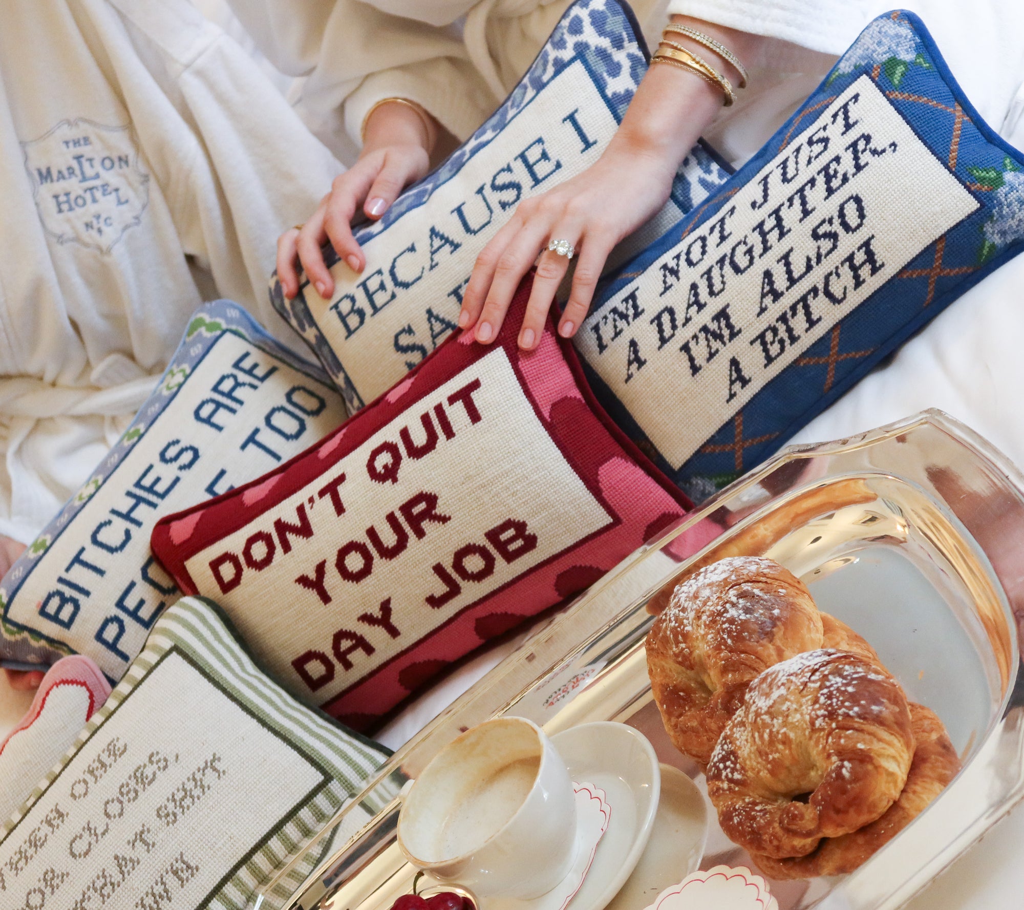 Don't Quit Your Day Job - Needlepoint Pillow