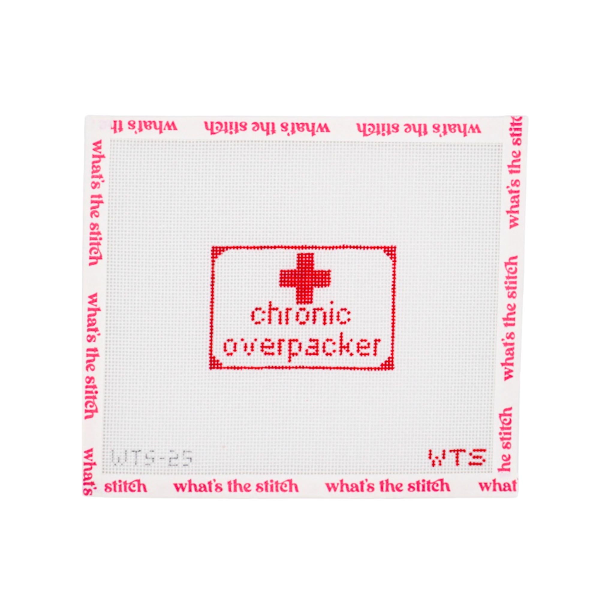Overpacker Chronic Overpacker (luggage tag) Needlepoint Canvas – 18 Mesh – What's ...